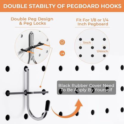 INCLY 120PCS Pegboard Accessories Organizer Kit, Peg Board Hooks Assortment - Image 5
