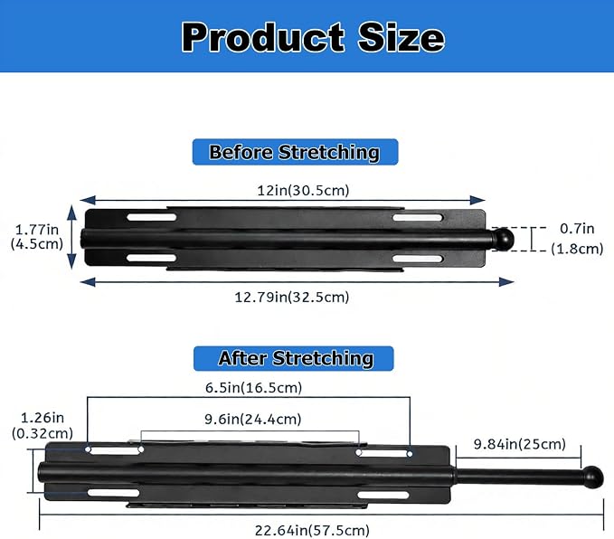 12" Valet Rod for Closet Pull Out, Retractable Slide Out Closet Valet Rod for - Image 4