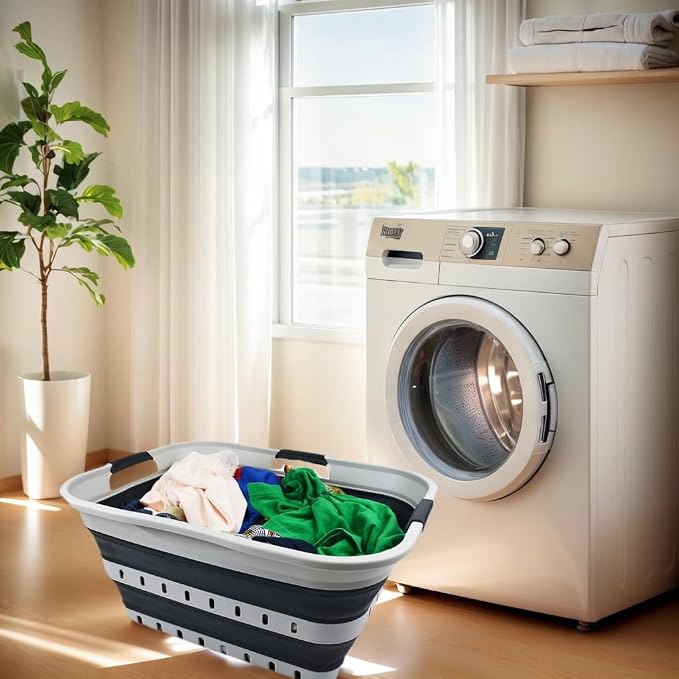 SAMMART 42L Collapsible Plastic Laundry Basket - Image 3