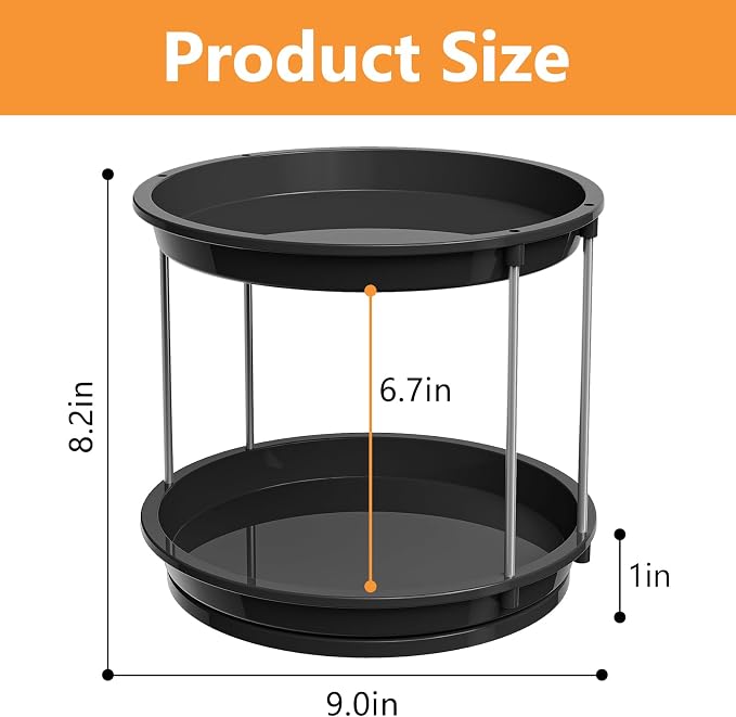 360 Rotating Makeup Organizer for Vanity, 2 Tier Cologne Organizer for Men - Image 3
