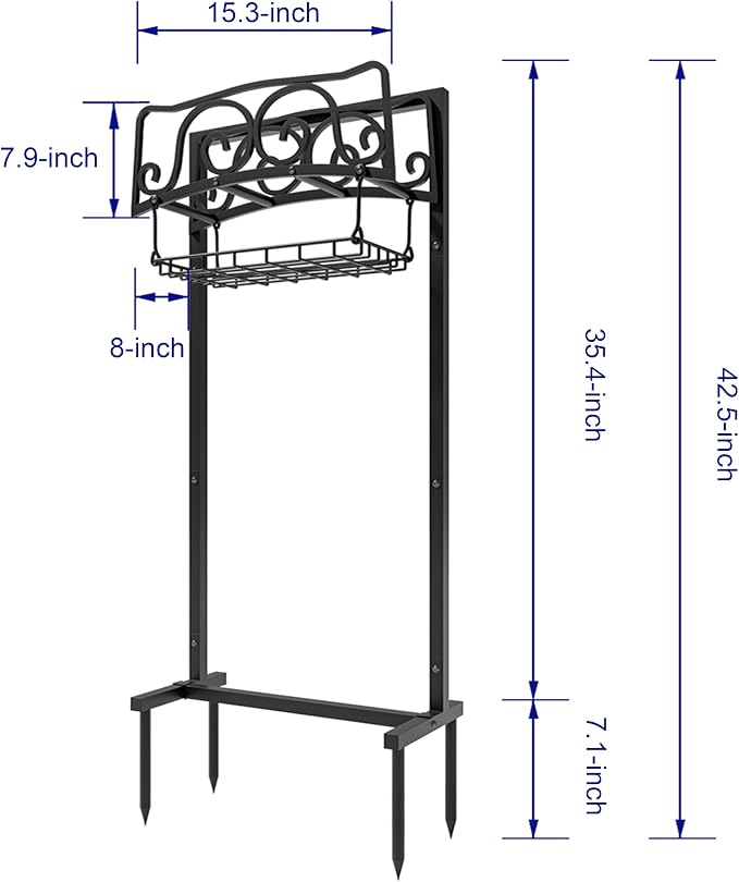Kingson Water Hose Holder Freestanding, Garden Hose Holder Holds 150-Feet Hose - Image 3