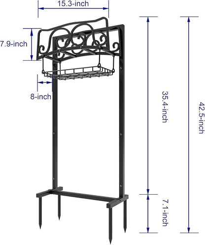 Kingson Water Hose Holder Freestanding, Garden Hose Holder Holds 150-Feet Hose - Image 3