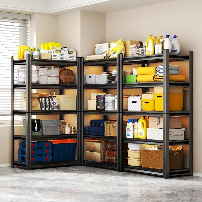 Storage Shelves, Garage Metal Shelving Unit, Adjustable, Double-Layer Column - Image 5