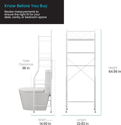 Home Zone Living Over-the-Toilet Bathroom Storage Cabinet Organizer | - Image 2