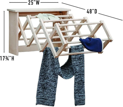Pennsylvania Woodworks Large Wall Clothes Drying Rack ~ Heavy Duty Solid Maple - Image 6