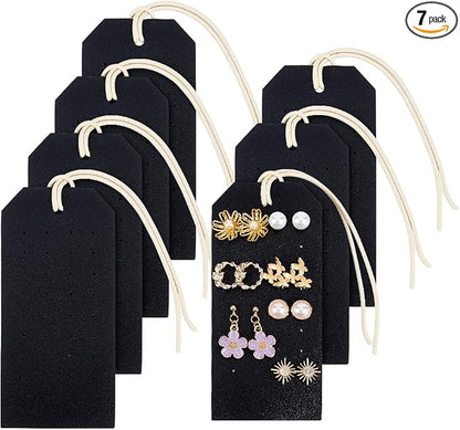 OLYCRAFT 7pcs Portable Leather Earring Holders 4.3x2 Inch Black Leather Earring by OLYCRAFT