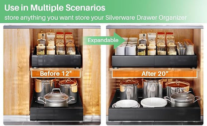 Kitstorack Pull out Cabinet Organizer, Expandable Heavy Duty Slide out Drawer - Image 8