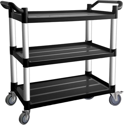 3 Tier Rolling Cart with Hair-Proof Wheels, Plastic Utility Service Cart by Befeshine