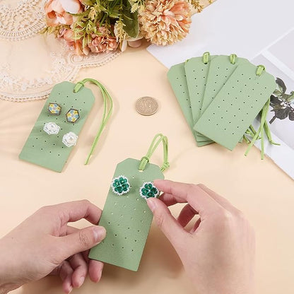 6PCS Pierced Leather Earring Displays Card 1.2mm 32 Holes Portable PU Leather - Image 3