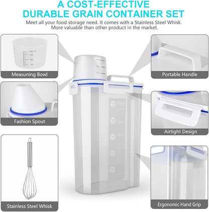 Uppetly Rice Airtight Dry Food Storage Containers, BPA Free Plastic Sealed - Image 3