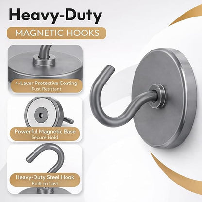 Neosmuk Magnetic Hooks, Heavy Duty 130lb+ Strong Magnet Hook - Image 5