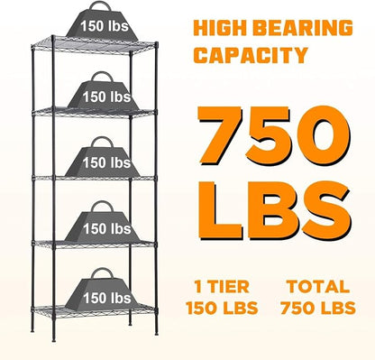 14" D×24" W×60" H Wire Shelving Unit Metal Commercial Shelf - Image 5