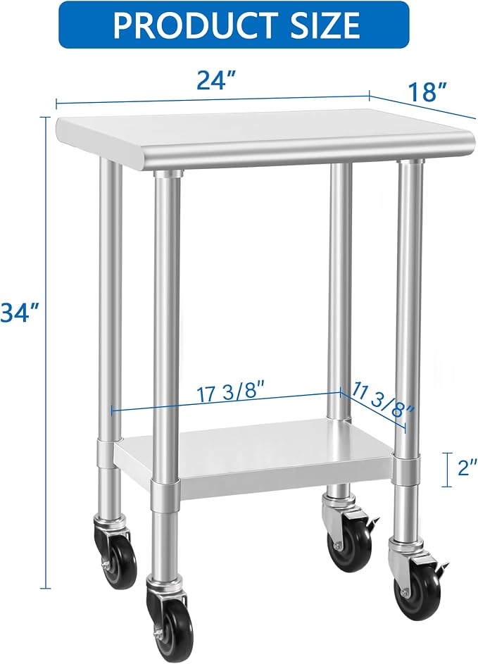HARDURA Stainless Steel Commercial Table Prep & Work Table - Image 3