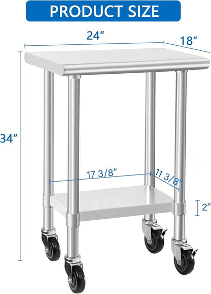 HARDURA Stainless Steel Commercial Table Prep & Work Table - Image 3