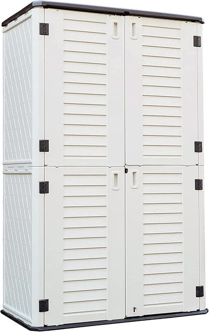 KINYING Outdoor Storage Cabinet Waterproof, Resin Vertical Outdoor Storage Shed by KINYING