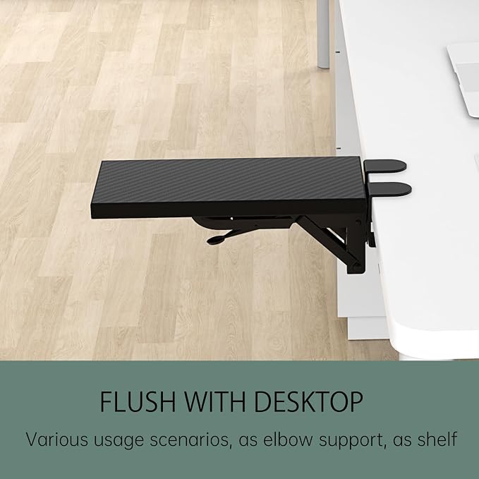 Sisyphy Ergonomics Desk Extender Tray, 11.8x5.9" Punch-Free Clamp on, Foldable - Image 4