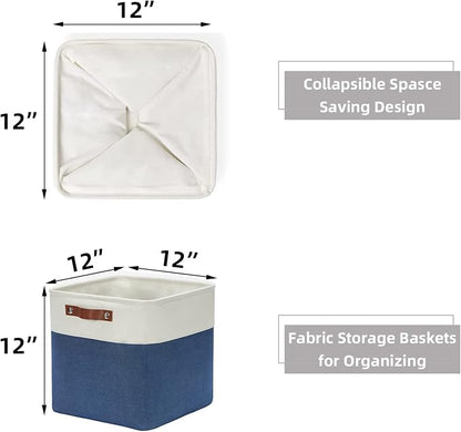 HNZIGE Fabric Storage Basket Linen Baskets - Image 5