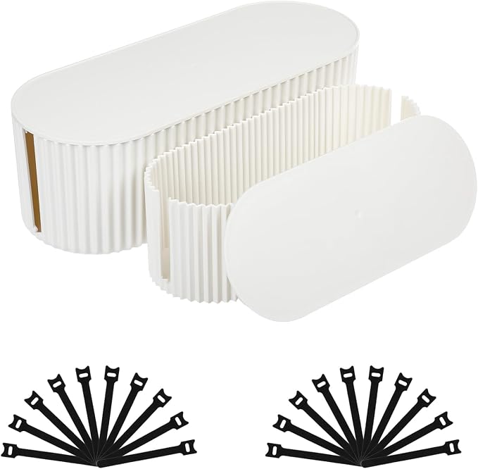 FABROK 2 Pack Cable Management Box, Cord Organizer Box by FABROK