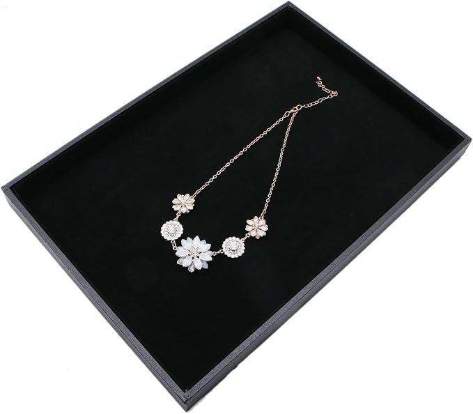 Velvet Jewelry Tray for Drawers Black Jewelrys Display Tray Stackable Jewelry - Image 2
