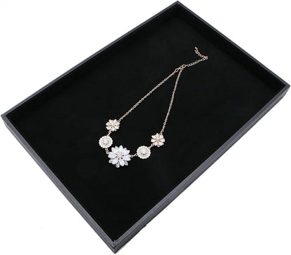 Velvet Jewelry Tray for Drawers Black Jewelrys Display Tray Stackable Jewelry - Image 2