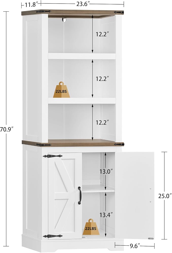 TEENFON 70.9in Tall Storage Cabinet - Image 2