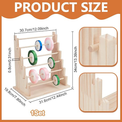 UNICRAFTALE 6-Tier Wooden Ribbons Organizer Rack Burlywood Ribbon Holder - Image 3
