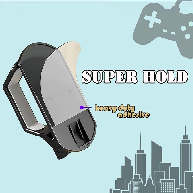 2 Packs Wall Holder Hook for Video Game Controllers, No Drill Black | Night - Image 4