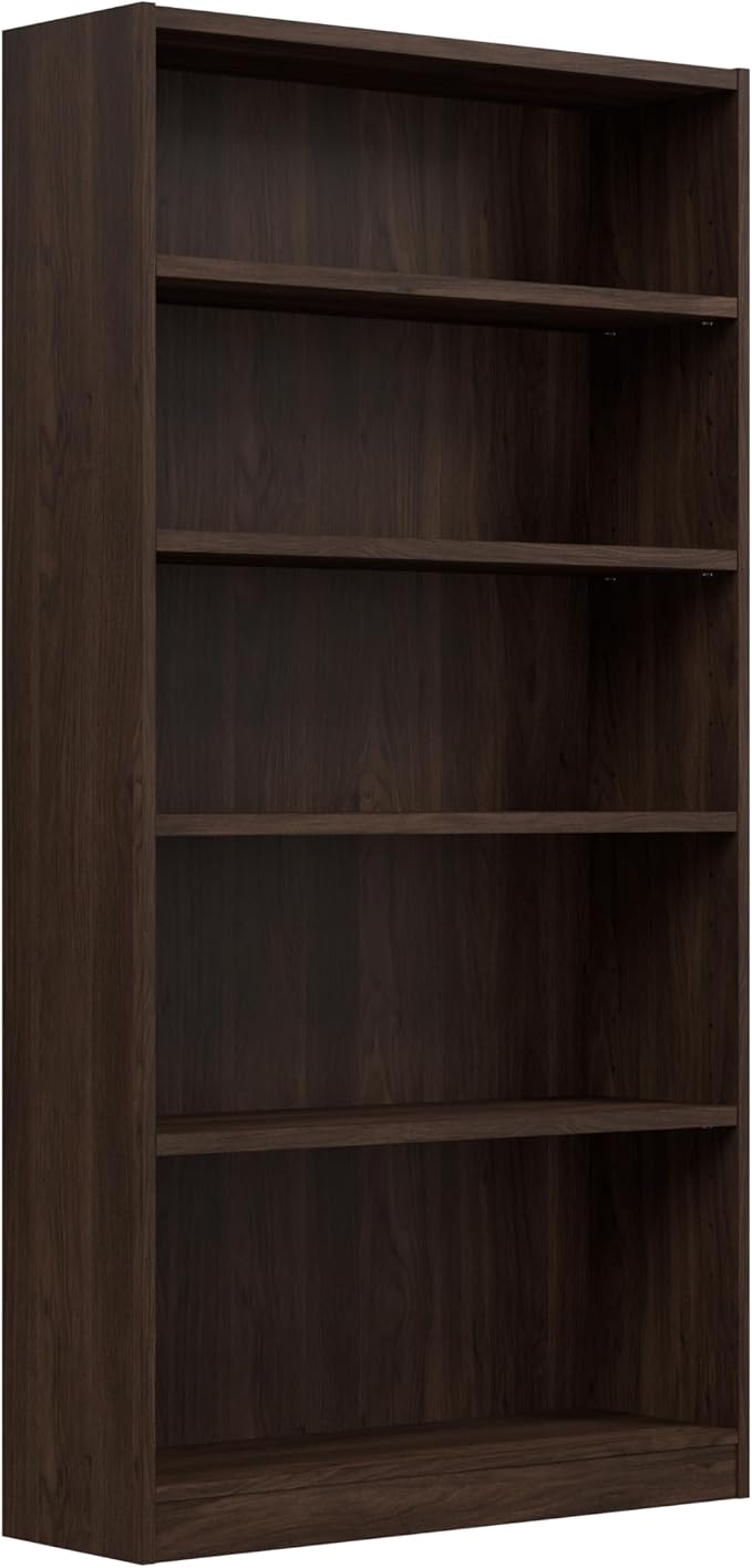 Bush Furniture Universal Tall 5 Shelf Bookcase in Black Walnut, Vertical by BushHome