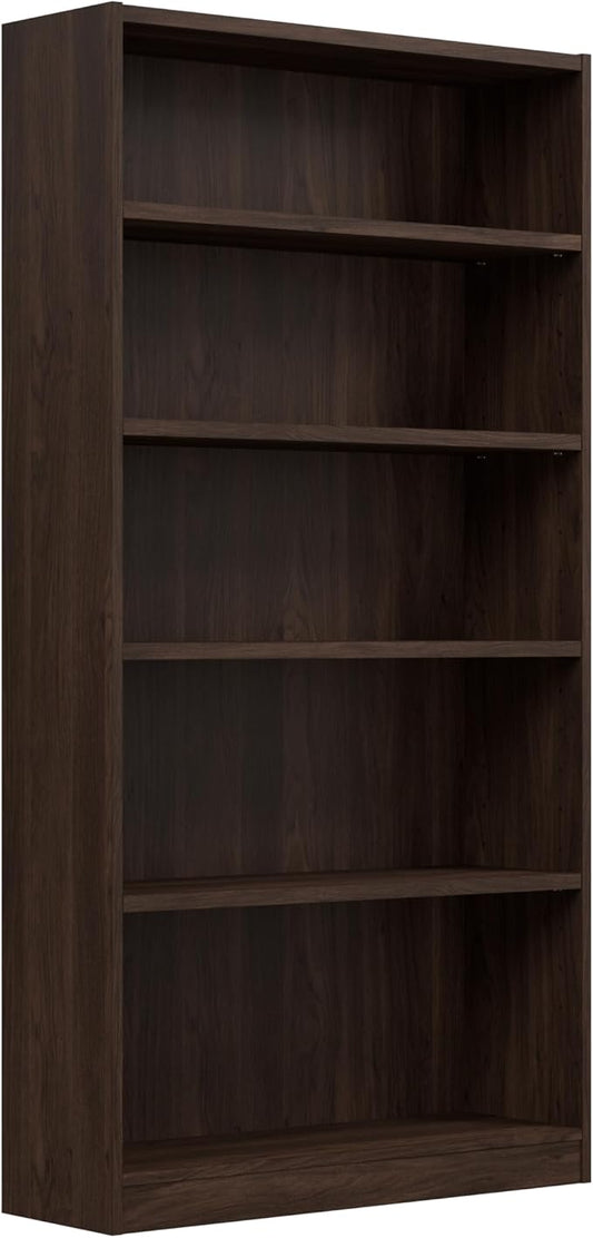 Bush Furniture Universal Tall 5 Shelf Bookcase in Black Walnut, Vertical by BushHome