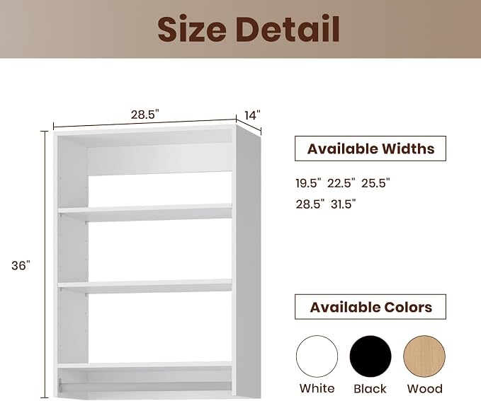 ROOMTEC 28.5" Medium Hanging Closet Unit, Modular Closet System - Image 2