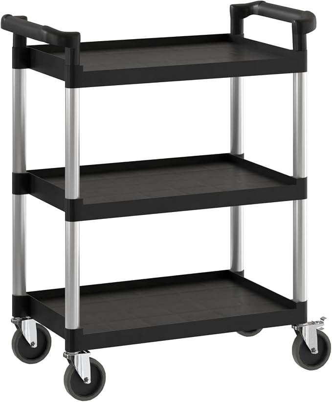 Black Utility/Bussing Cart by Krollen+Industrial