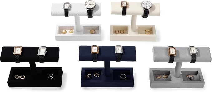 Oirlv Microfiber T-Bar Watch Display Stand Jewelry Display Props Jewelry - Image 5