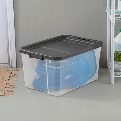 76 Quart Durable Clear Plastic Storage Bins, Storage Container - Image 5