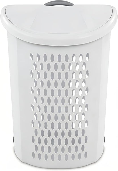 Wheeled Laundry Hamper with Retractable Handle, Plastic Rolling Laundry Basket by Unknown