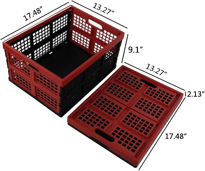 Obstnny 34 Quart Collapsible Storage Bins, Stackable Milk Crate, 3 Packs - Image 2