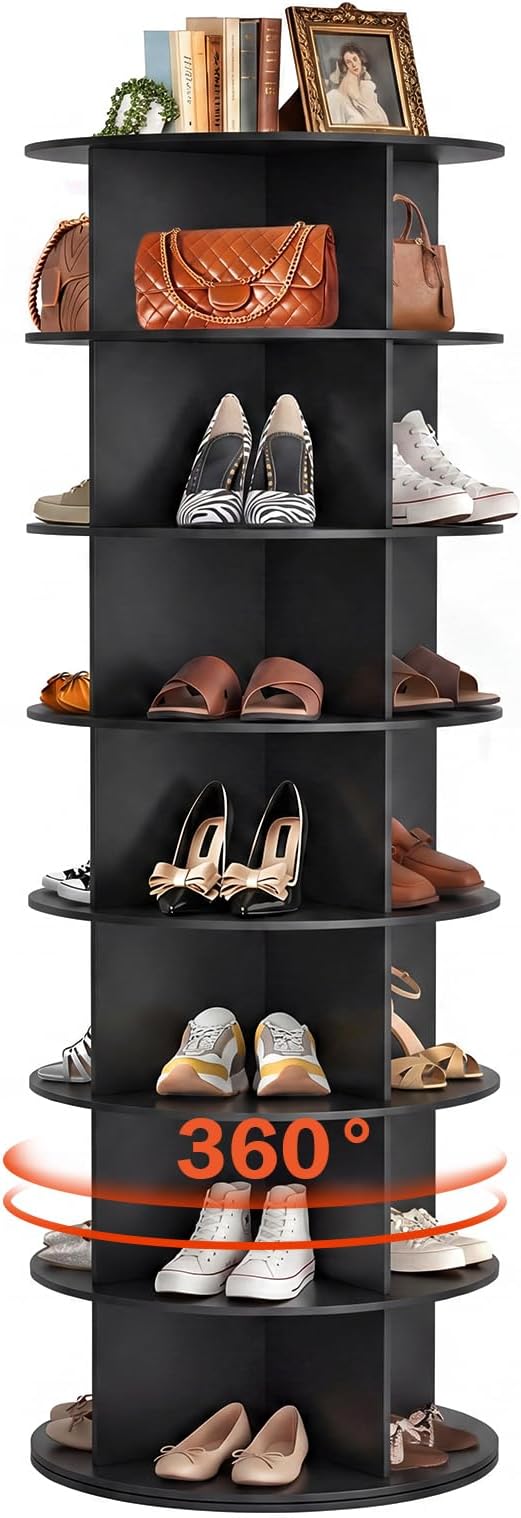 Redlife 360° Rotating Shoe Rack Tower, 7-Tier Lazy Susan Shoe Organizer by Redlife