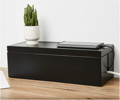 Changsuo Cable Management Box Wooden Cord Organizer Box - Image 2