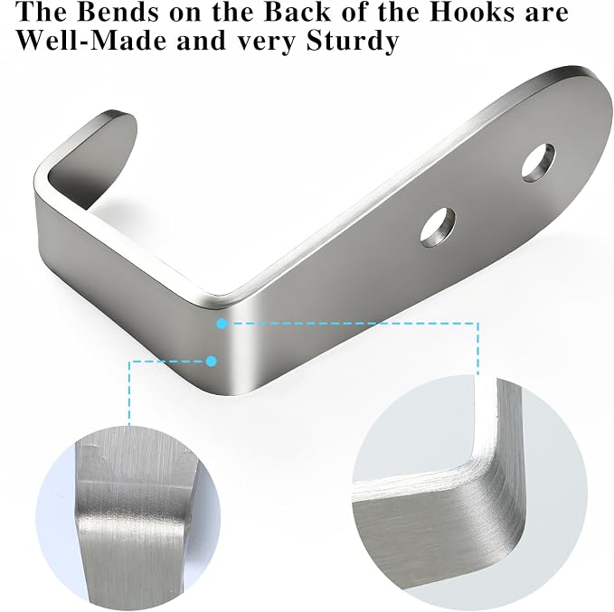 8 Pcs Stainless Steel Hooks for Hanging, Heavy Duty Hook, Wall Hooks Key Holder - Image 8