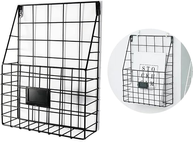 Hanging Wall File Rack 1Pack Office Hanging Magazine Rack Metal Mail Organizer by Rixoxo