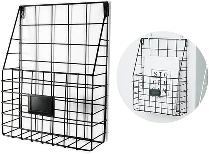 Hanging Wall File Rack 1Pack Office Hanging Magazine Rack Metal Mail Organizer by Rixoxo