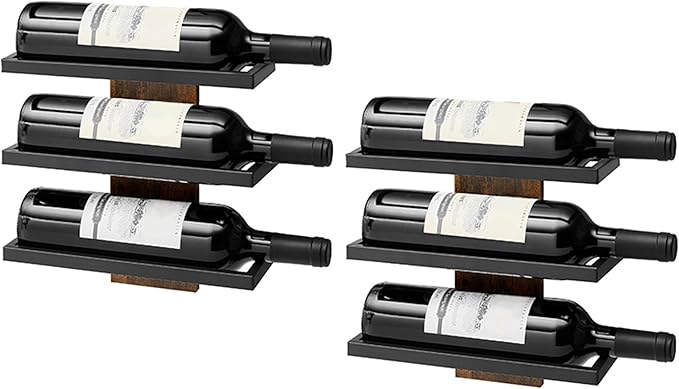 Hoctieon 3-Tier Wall Mount Wine Rack Set, Wall Mounted Wine Bottle Racks by Hoctieon