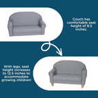 Children's Factory As We Grow Sofa, Gray, CF805-314, Playroom Couch, Daycare Furniture, Kids Seating for Classroom, Flexible Seating for Elementary
