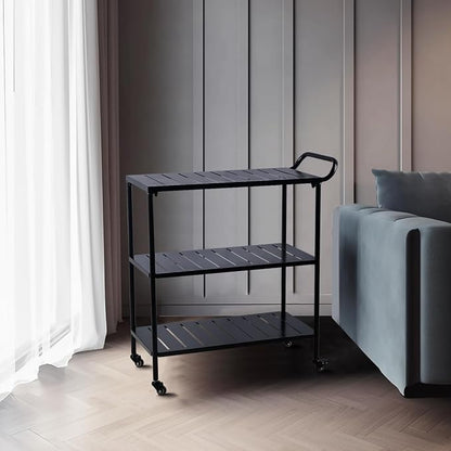 Diwhy Industrial 3 Tier Rolling Utility Storage Cart, Metal bar Cart by Diwhy