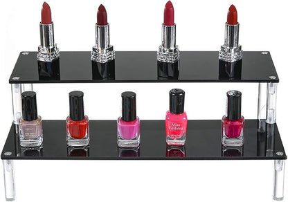 BYCY Acrylic Black 2-Tier Riser Display Shelf - Image 4
