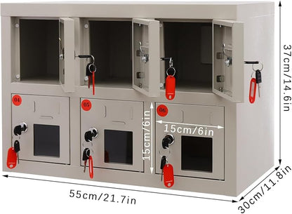6 Slot Cellphone Charging Station Cell Phone Locker Cellphone Storage Cabinet - Image 2