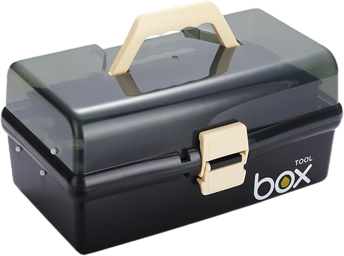 12'' Three-Layer Clear Plastic Storage Box/Tool Box by Kinsorcai