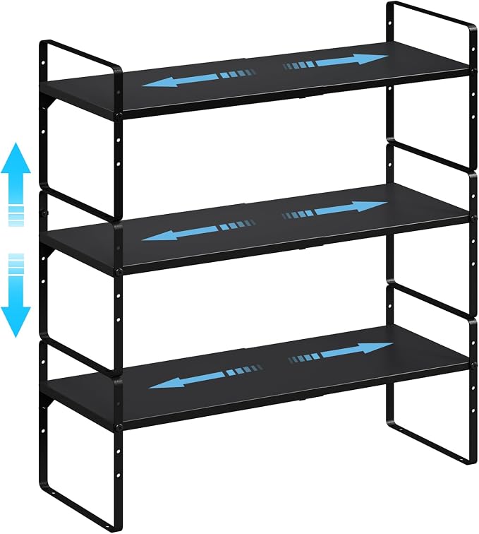15.5 to 25.5 Inch Kitchen Cabinet Shelf Organizers, Adjustable Kitchen Counter by X-cosrack