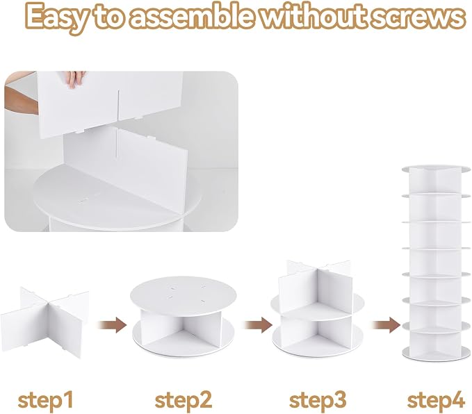 7 Tier Rotating Shoe Rack Tower, 360° Shoe Storage Organizer - Image 7
