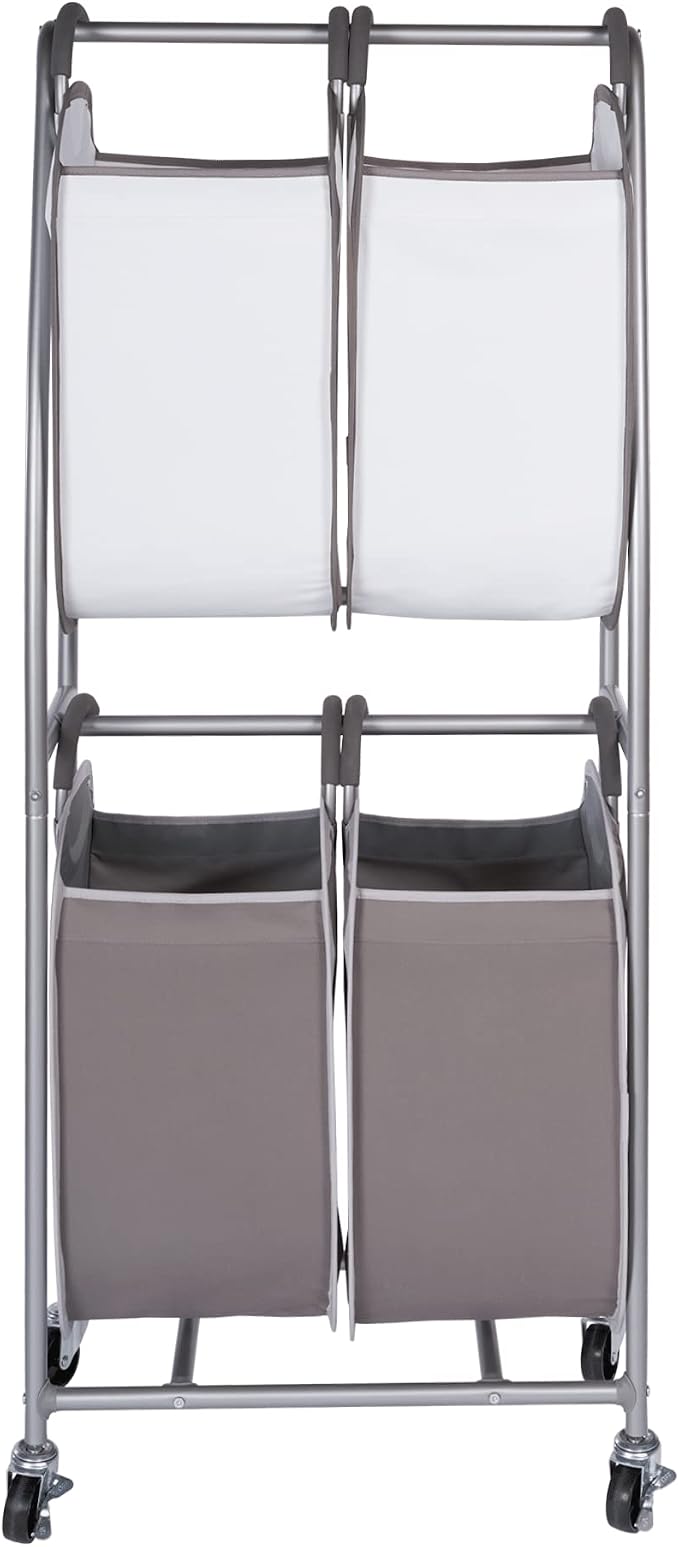 Neatfreak - 2 Tier Vertical Rolling Laundry Cart - Rolling Storage Cart On - Image 2