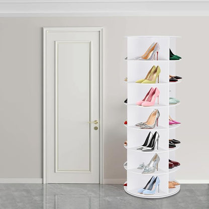 7 Tier Rotating Shoe Rack Tower, 360° Spinning Display Rack, Space Saving - Image 2